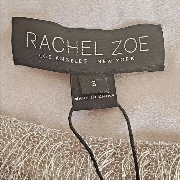 Rachel Zoe metallic silver fringe, boat neck, flapper style dress. - Picture 3 of 5